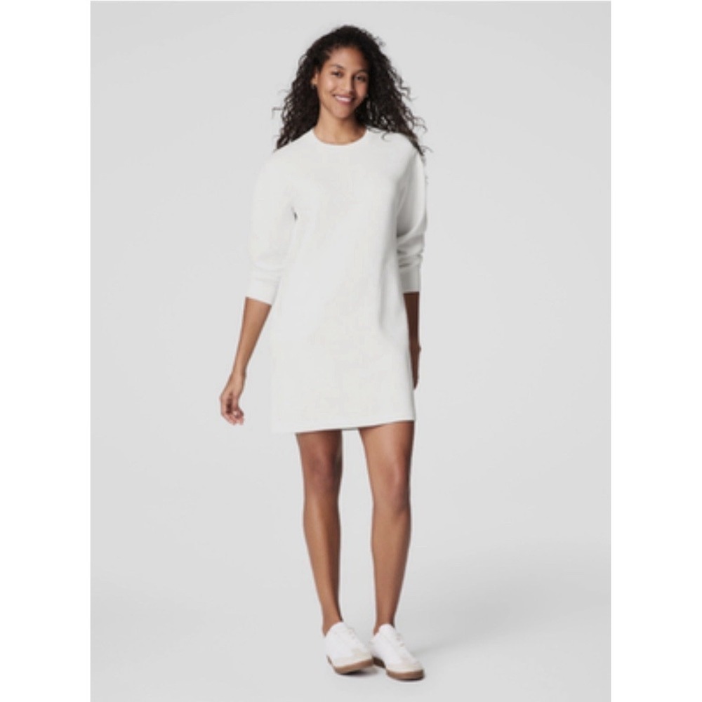 Spanx AirEssentials Crewneck Long Sleeve Minidress Size S White